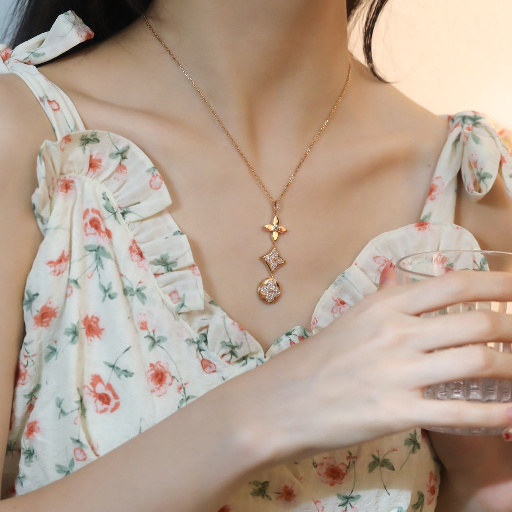 {
  "Elowen jewels ": "Elowen jewels スター＆サン ダイヤモンド ピンクゴールドネックレス"
}