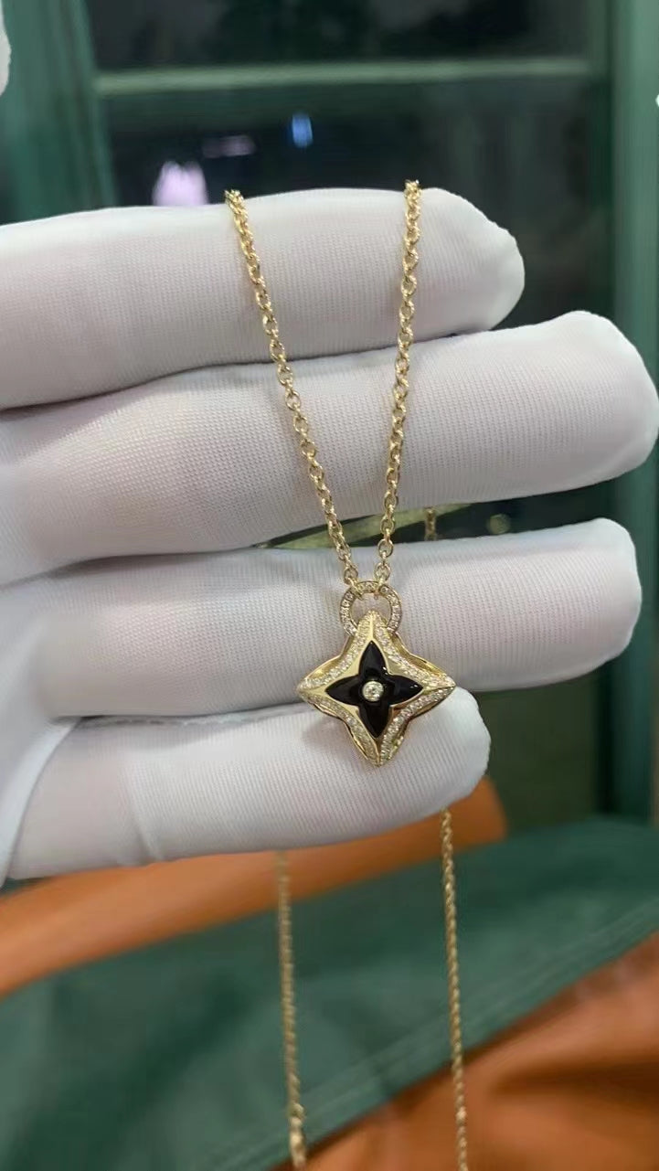 [Elowen jewels ]STAR PEDANT PINK GOLD DIAMOND NECKLACE