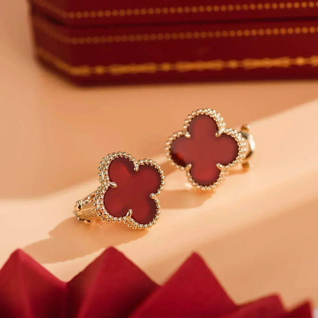 [Elowen jewels ]CLOVER MEDIUM 1 MOTIFS CARNELIAN  EARRINGS