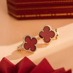 [Elowen jewels ]CLOVER MEDIUM 1 MOTIFS CARNELIAN  EARRINGS