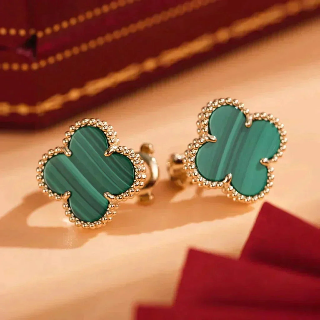 [Elowen jewels ]CLOVER MEDIUM 1 MOTIV MALACHIT OHRRINGE