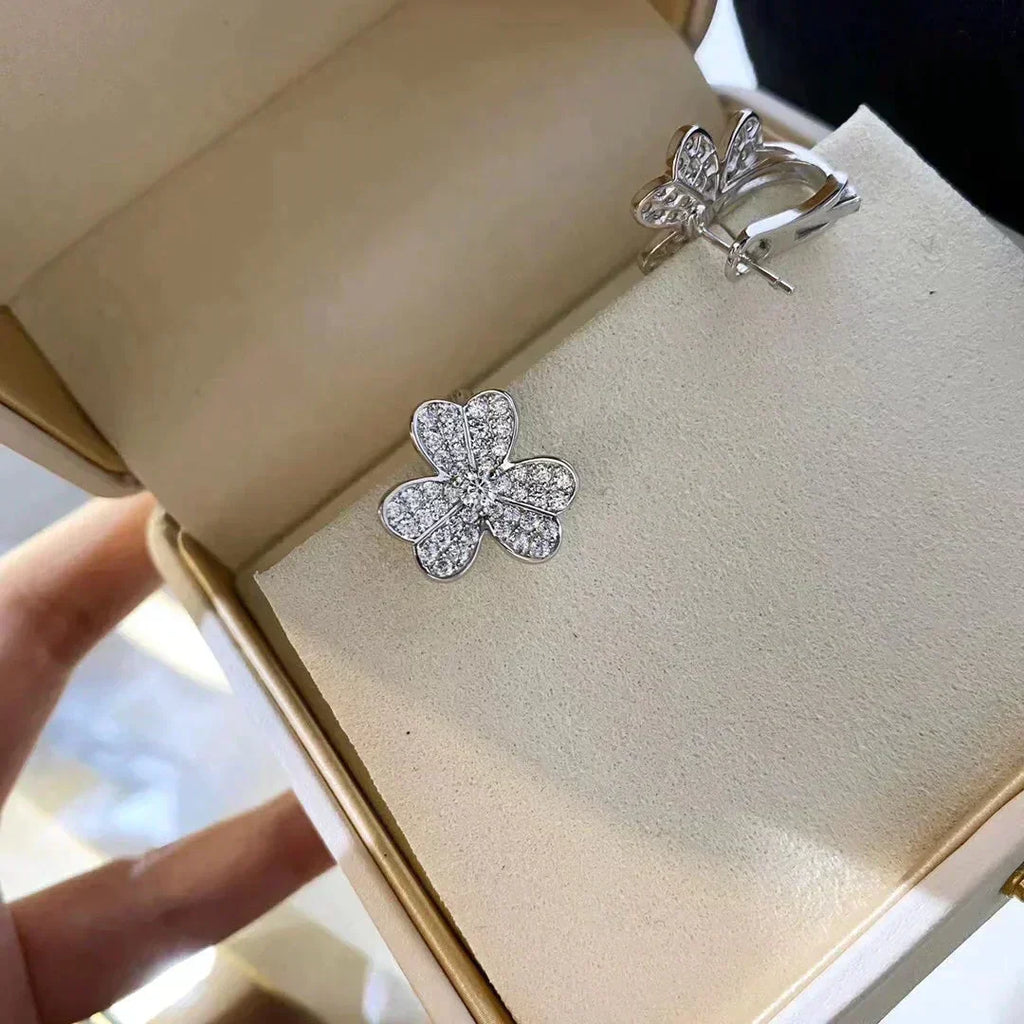[Elowen jewels ]CLOVER COSMOS DIAMANT-OHRRINGE SILBER