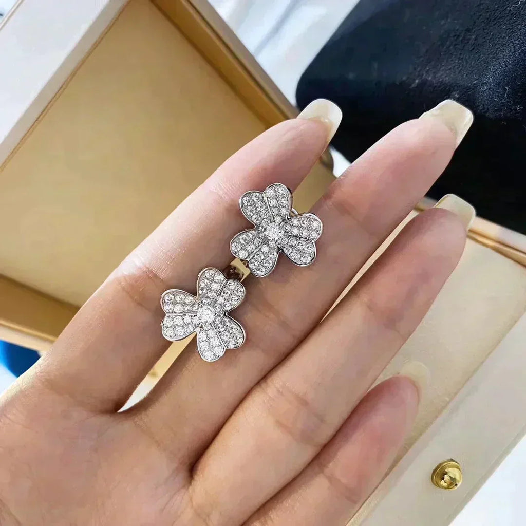 [Elowen jewels ]CLOVER COSMOS DIAMANT-OHRRINGE SILBER
