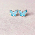 [Elowen jewels ]SCHMETTERLING TÜRKIS OHRRINGE SILBER