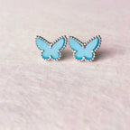 [Elowen jewels ]SCHMETTERLING TÜRKIS OHRRINGE SILBER