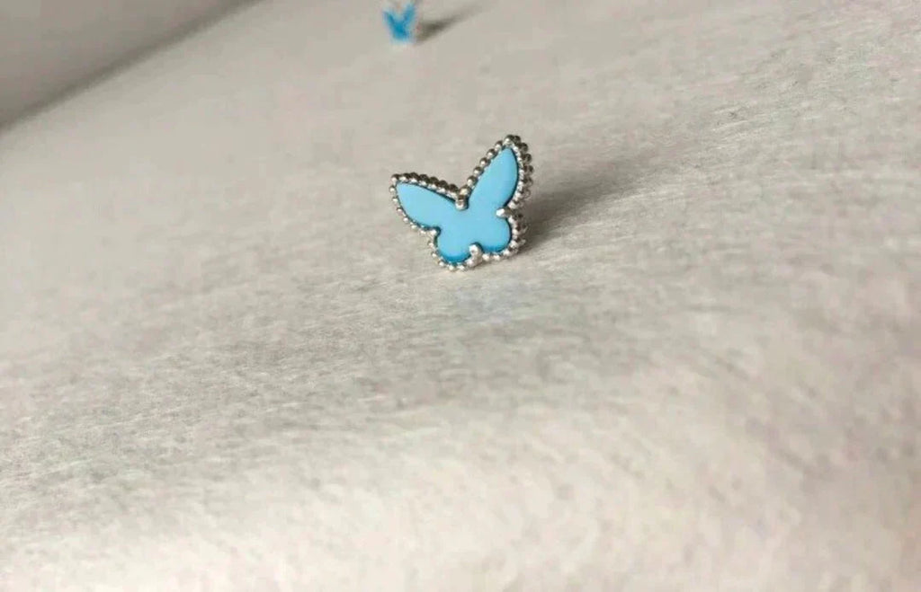 [Elowen jewels ]SCHMETTERLING TÜRKIS OHRRINGE SILBER