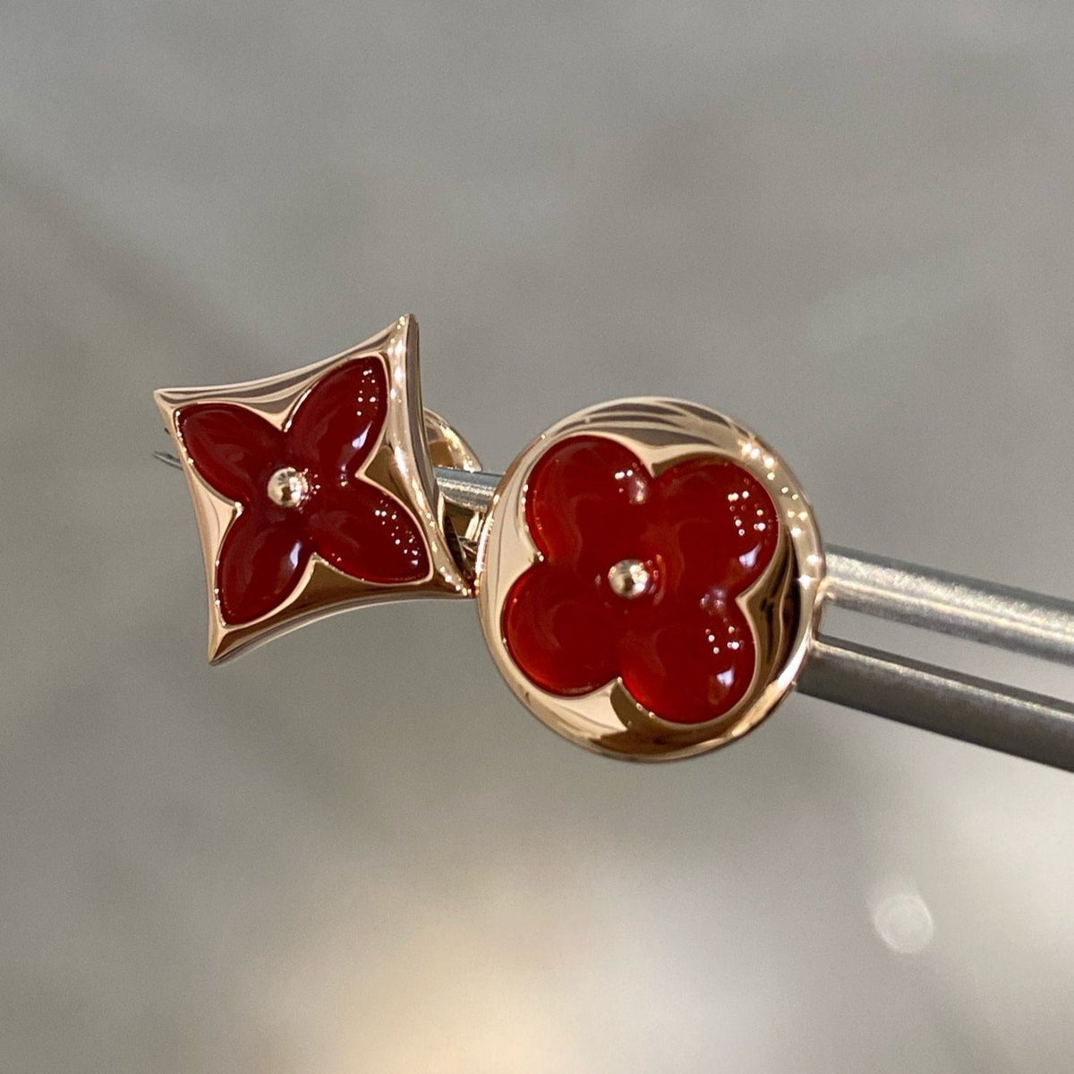 [Elowen jewels ]STAR AND SUN PINK GOLD CARNELIAN STUD EARRINGS