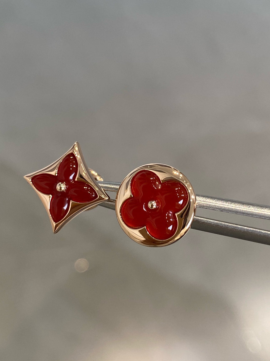 [Elowen jewels ]STAR AND SUN PINK GOLD CARNELIAN STUD EARRINGS