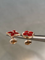 [Elowen jewels ]STAR AND SUN PINK GOLD CARNELIAN STUD EARRINGS