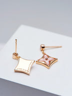 [Elowen jewels ]DOUBLE STAR PINK GOLD MOP DROP EARRINGS