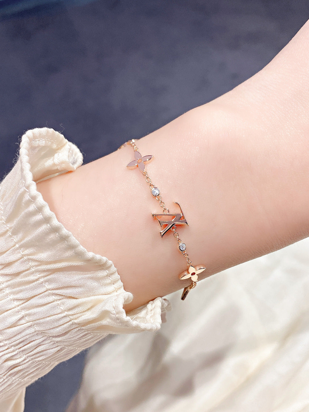 [Elowen jewels ]STAR AND SUN 7 MOTIFS GOLD BRACELET
