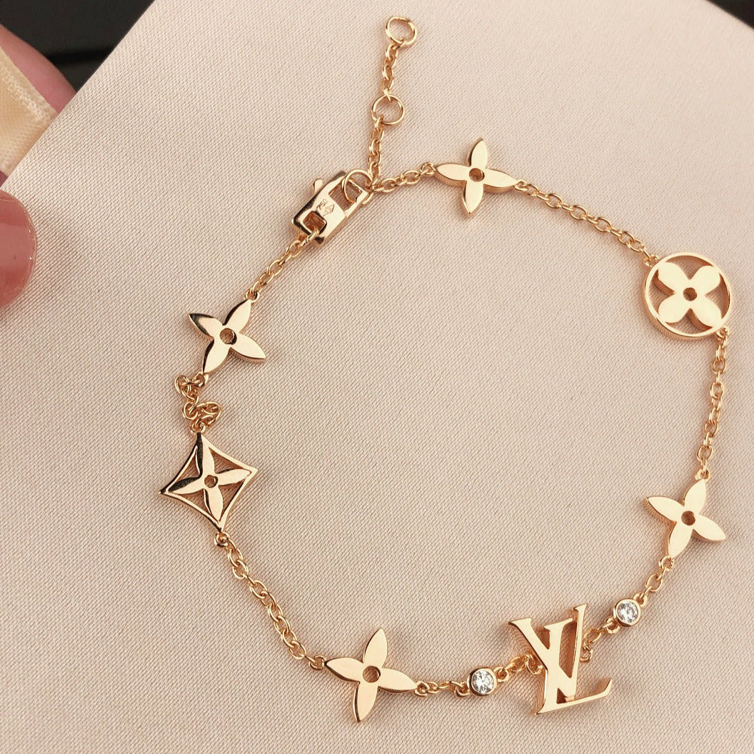 [Elowen jewels ]STAR AND SUN 7 MOTIFS GOLD BRACELET