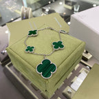 [Elowen jewels ]CLOVER ARMBAND MIT 5 MOTIVEN AUS SILBER UND MALACHIT