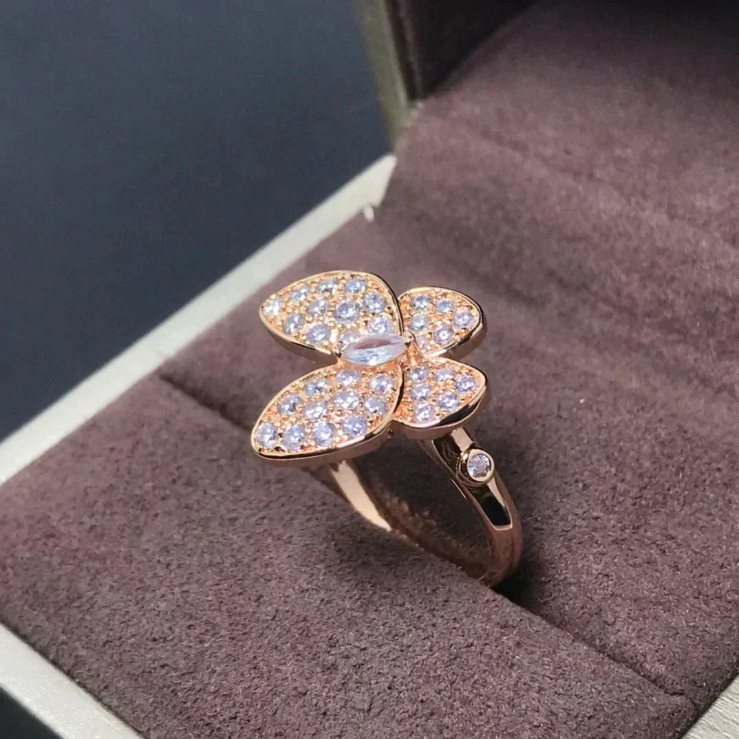 [Elowen jewels ]BUTTERFLY PINK GOLD DIAMOND RING