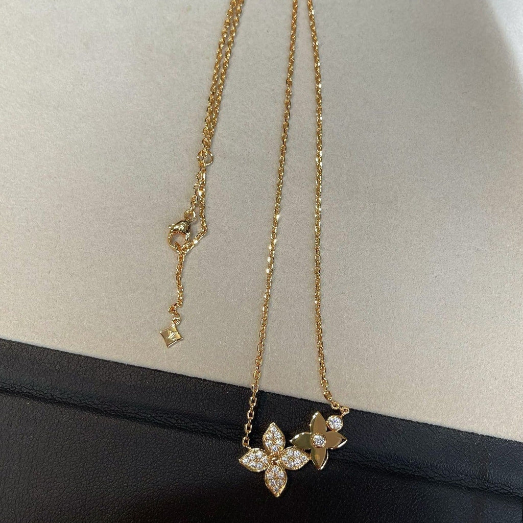 [Elowen jewels ]STAR BLOSSOM NECKLACE PINK GOLD DIAMONDS