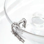 [Elowen jewels ]CLOVER 2 MOTIVE DIAMANT ONYX OHRRINGE SILBER