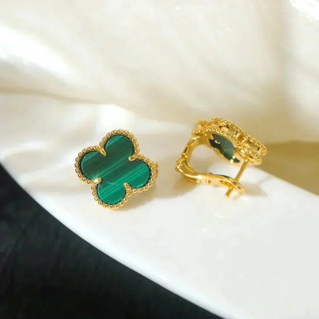 [Elowen jewels ]CLOVER MEDIUM 1 MOTIV MALACHIT OHRRINGE
