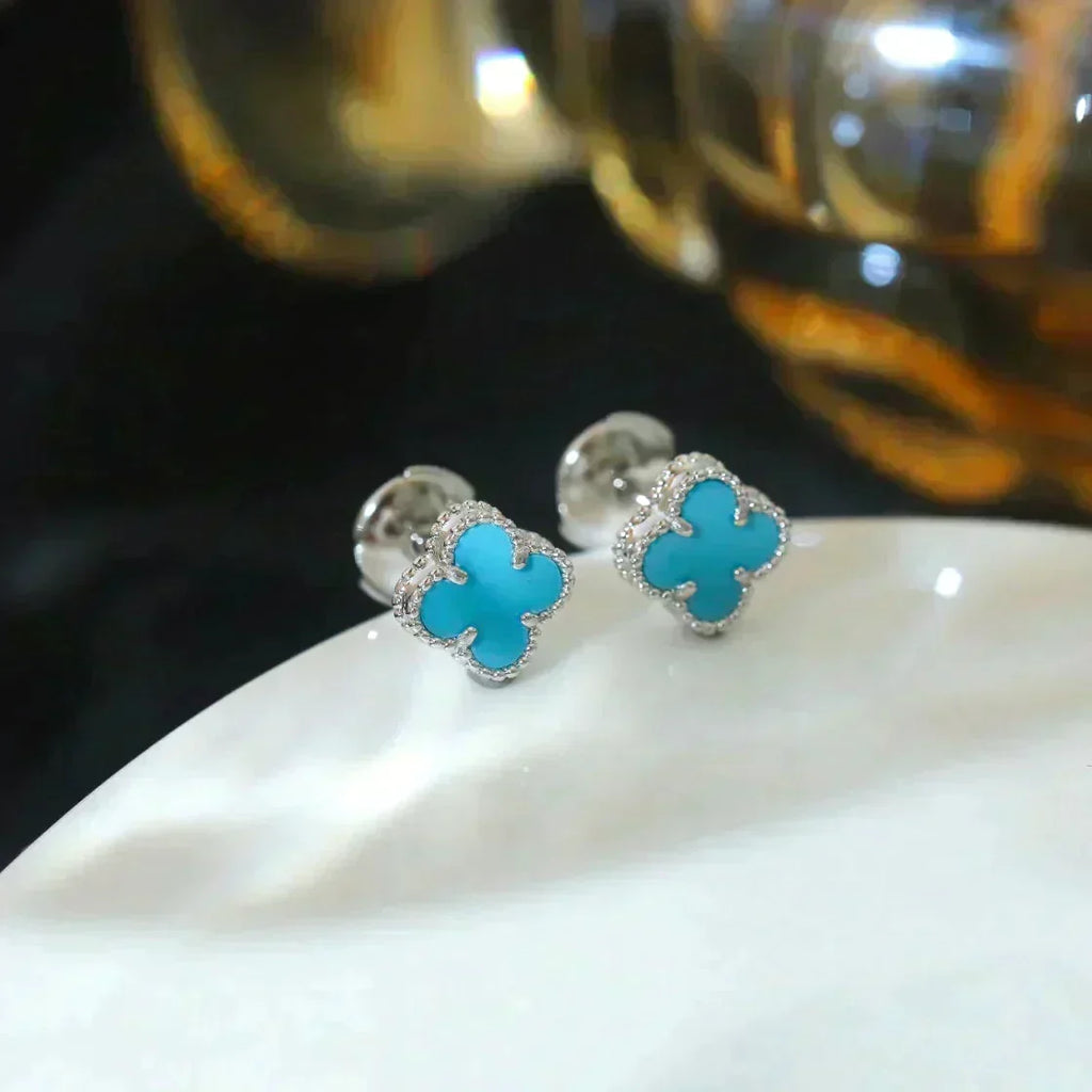 [Elowen jewels ]CLOVER MINI 9,5 MM ONYX OHRSTECKER SILBER