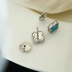 [Elowen jewels ]CLOVER MINI 9,5 MM ONYX OHRSTECKER SILBER