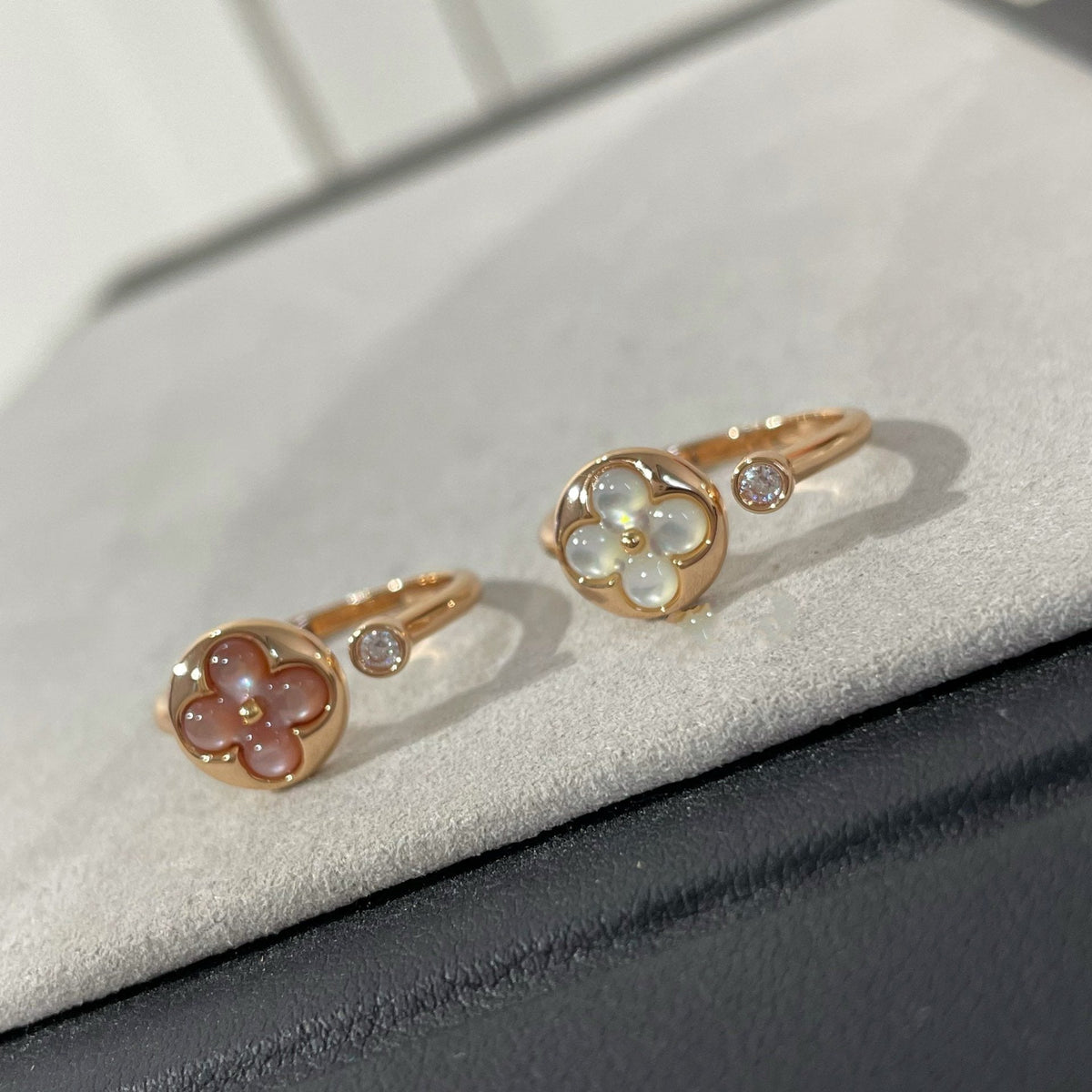 [Elowen jewels ]SUN 1 DIAMOND PINK MOP RING