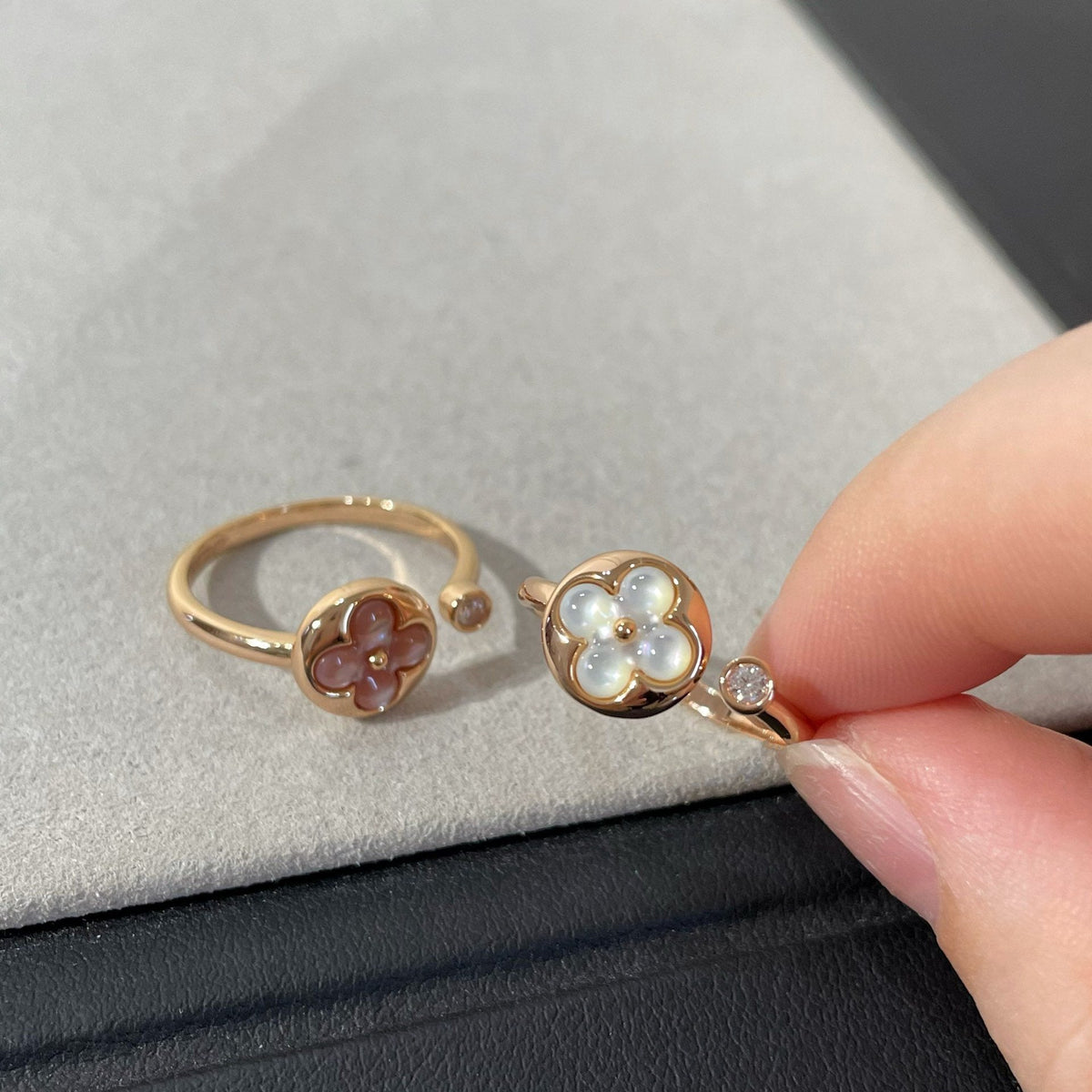 [Elowen jewels ]SUN 1 DIAMOND PINK MOP RING
