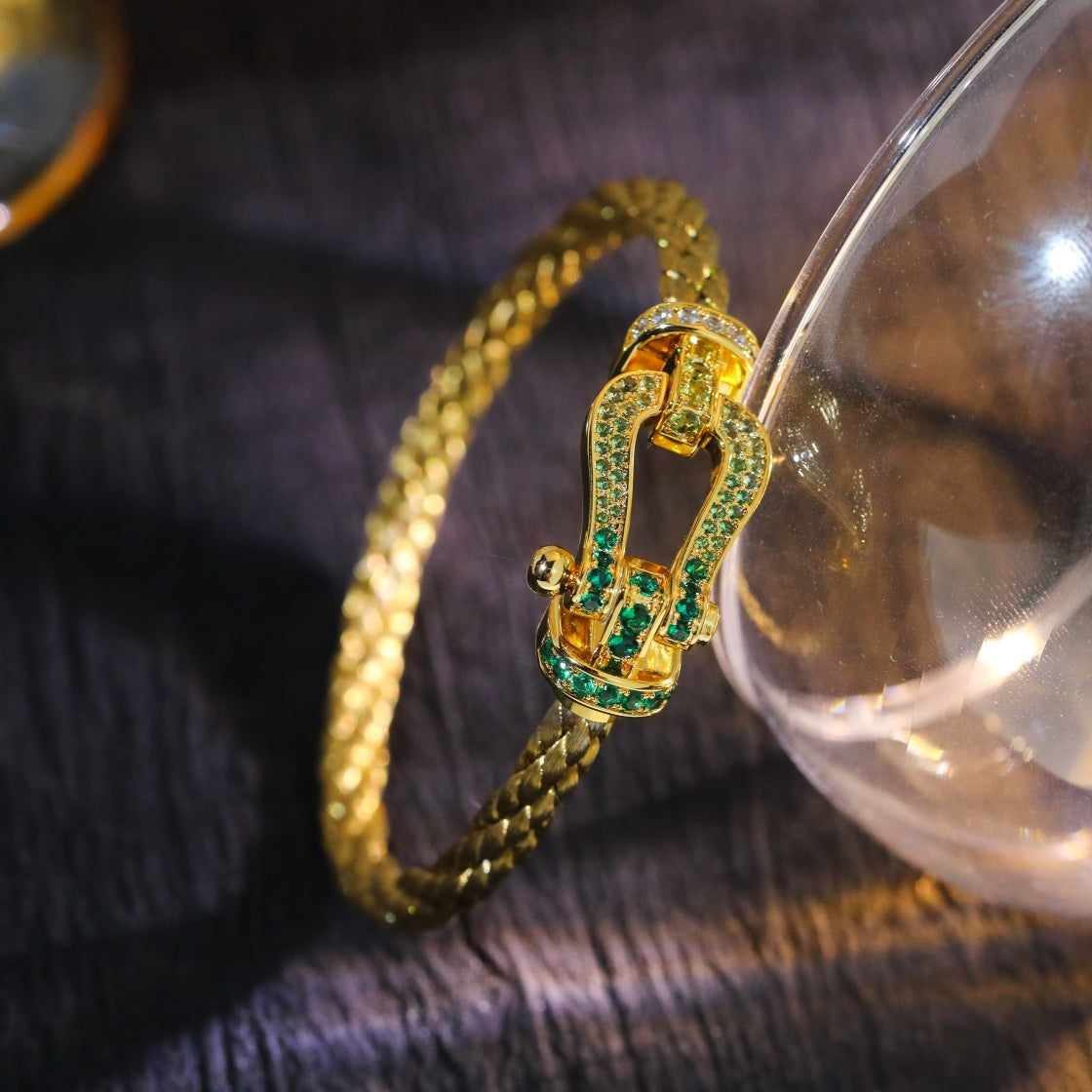 [Elowen jewels ]FORCE 10 GOLD GREEN DIAMOND PAVED
