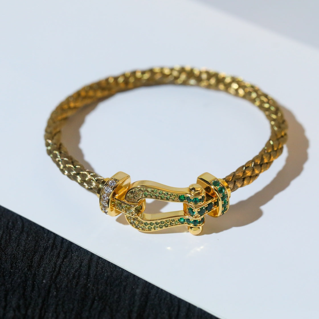 [Elowen jewels ]FORCE 10 GOLD GREEN DIAMOND PAVED