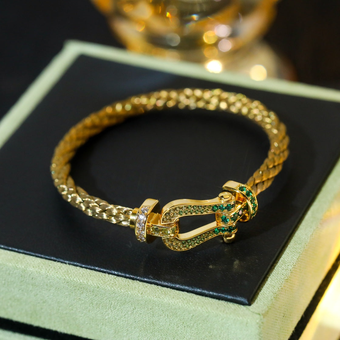 [Elowen jewels ]FORCE 10 GOLD GREEN DIAMOND PAVED