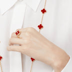 [Elowen jewels ]クローバー カーネリアン リング ローズゴールド ダイヤモンド