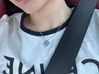 [Elowen jewels ]CLOVER 1 DIAMOND LIGHT BLUE SILVER NECKLACE