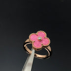 [Elowen jewels ]CLOVER RHODONITE ROSE GOLD RING