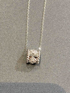 [Elowen jewels ]PERLÉE ANHÄNGER SILBER DIAMANT-HALSKETTE