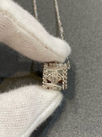 [Elowen jewels ]PERLÉE ANHÄNGER SILBER DIAMANT-HALSKETTE