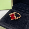 [Elowen jewels ]クローバーリバーシブルピンクゴールドリング