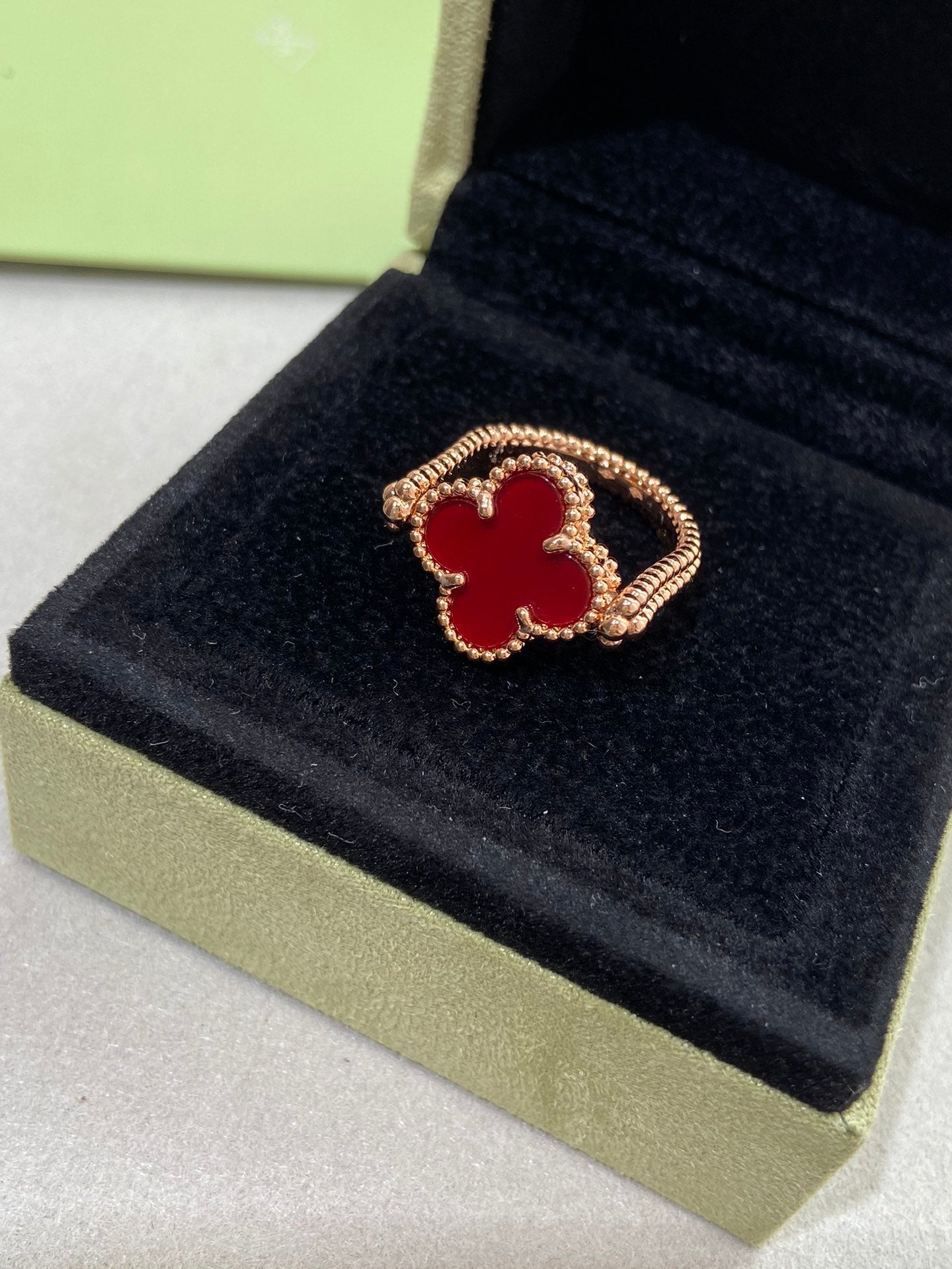 [Elowen Jewels]CLOVER RIVERSIBLE PINK GOLD RING