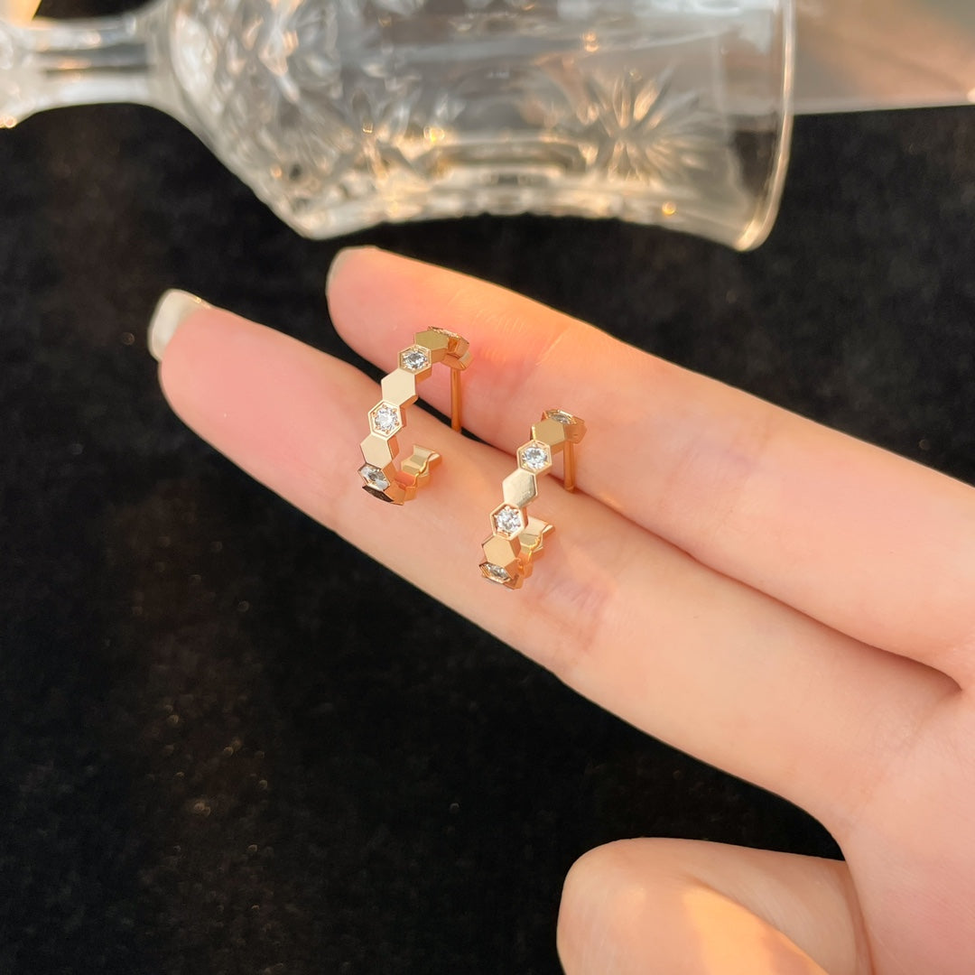 [Elowen jewels ]BEE LOVE DIAMOND HOOP EARRINGS