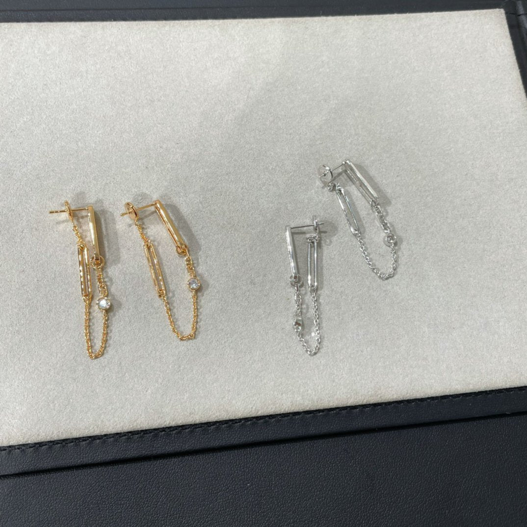[Elowen jewels ]CHAINE CHAOS DIAMOND DROP EARRINGS