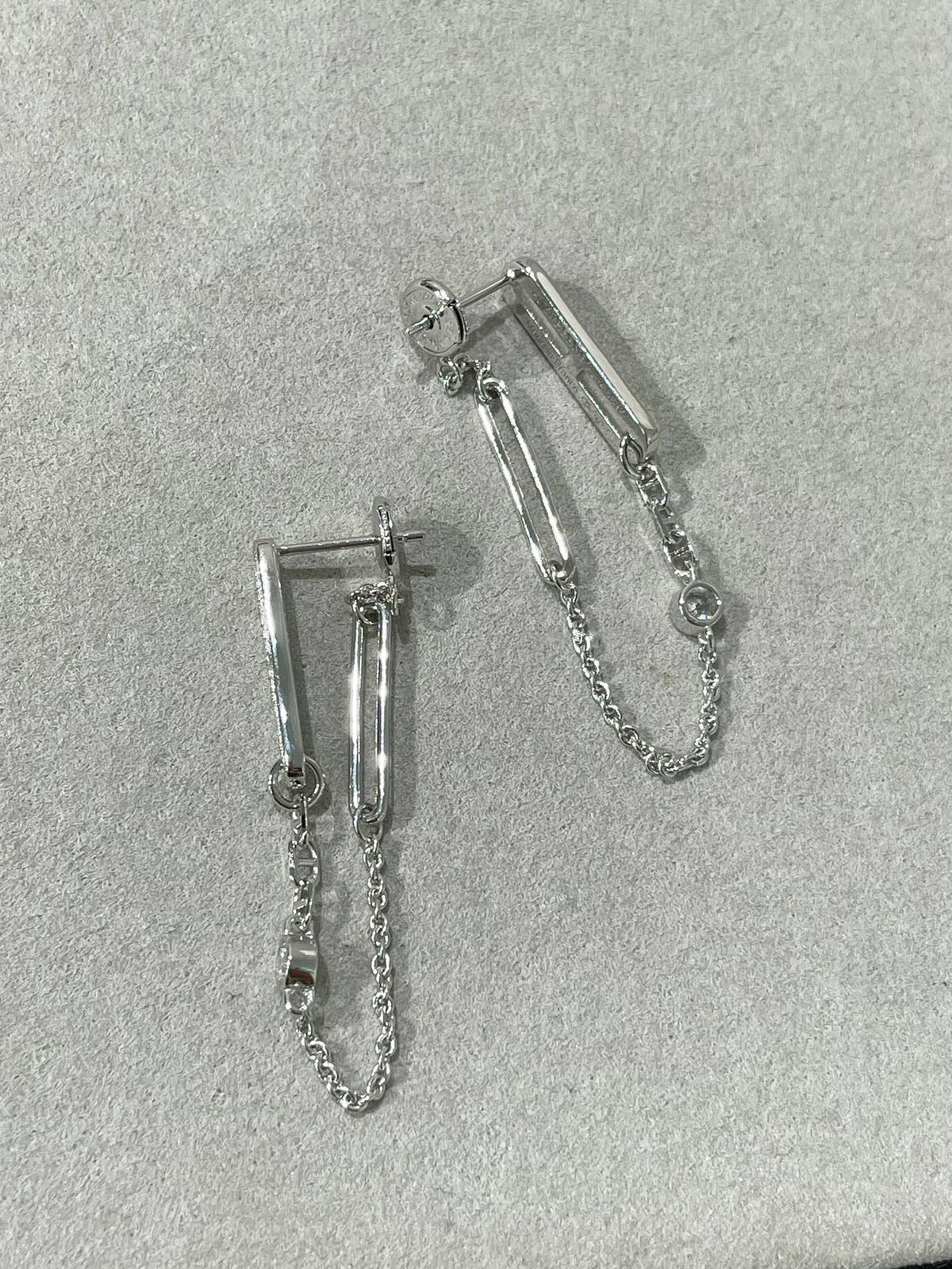 [Elowen jewels ]CHAINE CHAOS DIAMOND DROP EARRINGS