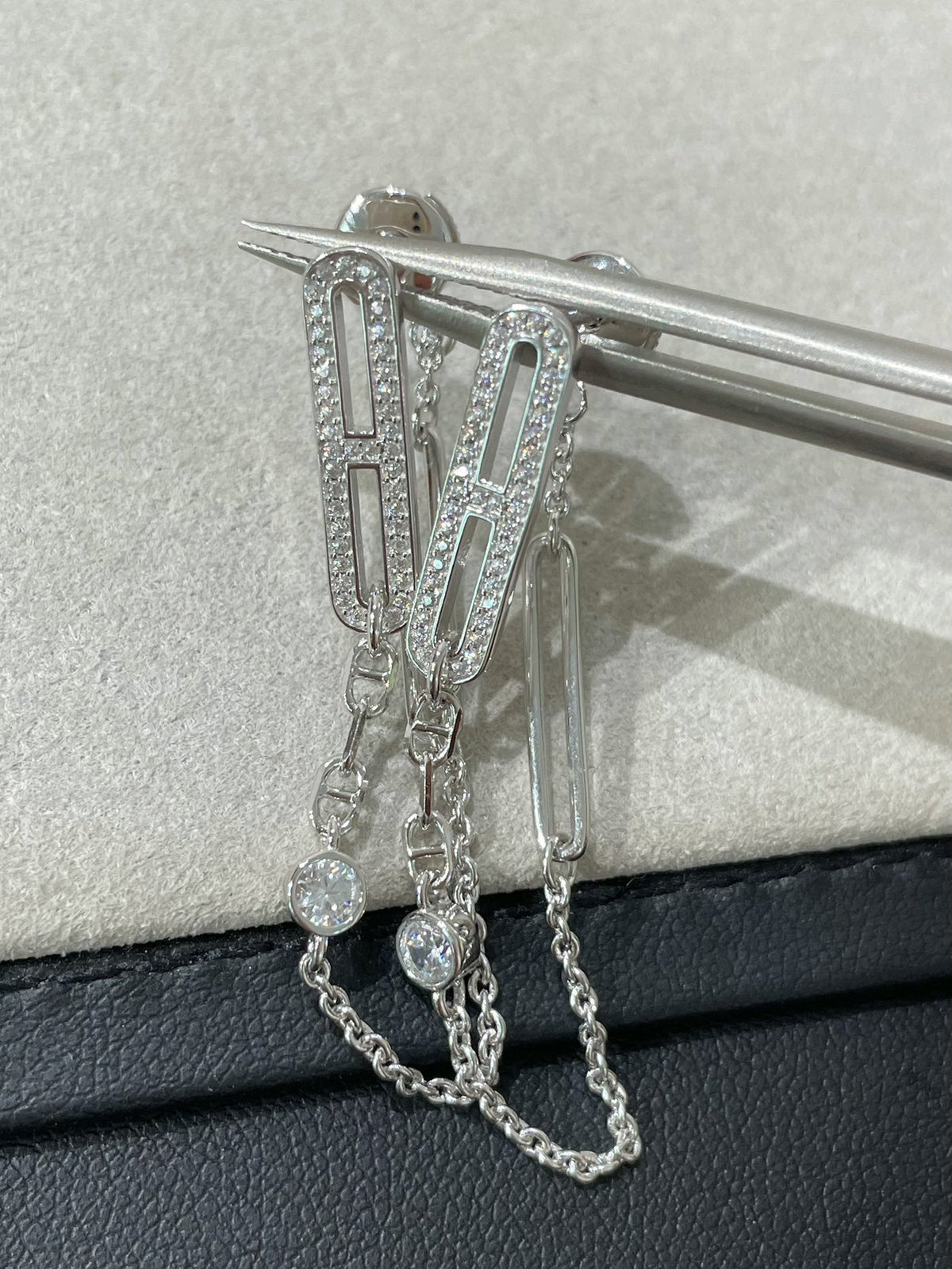 [Elowen jewels ]CHAINE CHAOS DIAMOND DROP EARRINGS