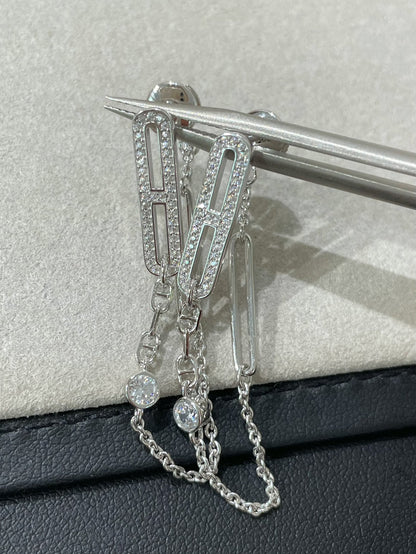 [Elowen Jewels ]CHAINE CHAOS DIAMOND DROP EARRINGS