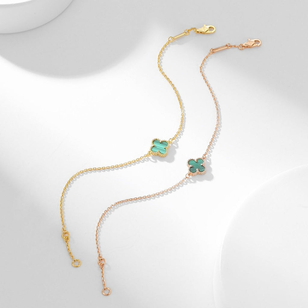 [Elowen jewels ]KLEEBLATT-ARMBAND MALACHIT 1 MOTIV