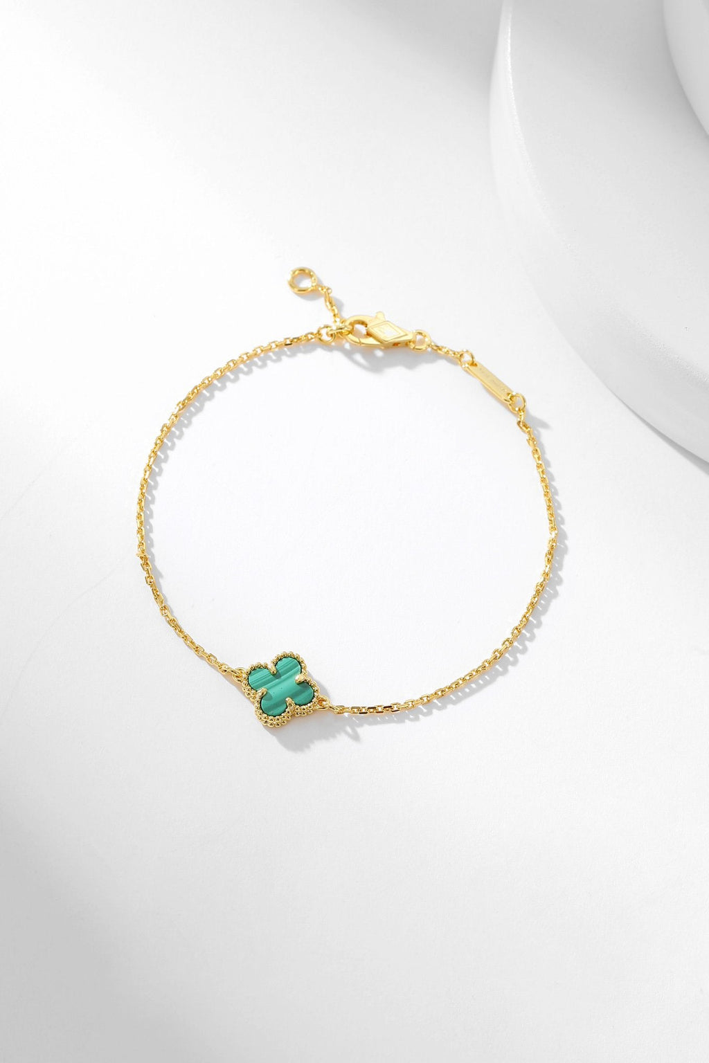 [Elowen jewels ]KLEEBLATT-ARMBAND MALACHIT 1 MOTIV