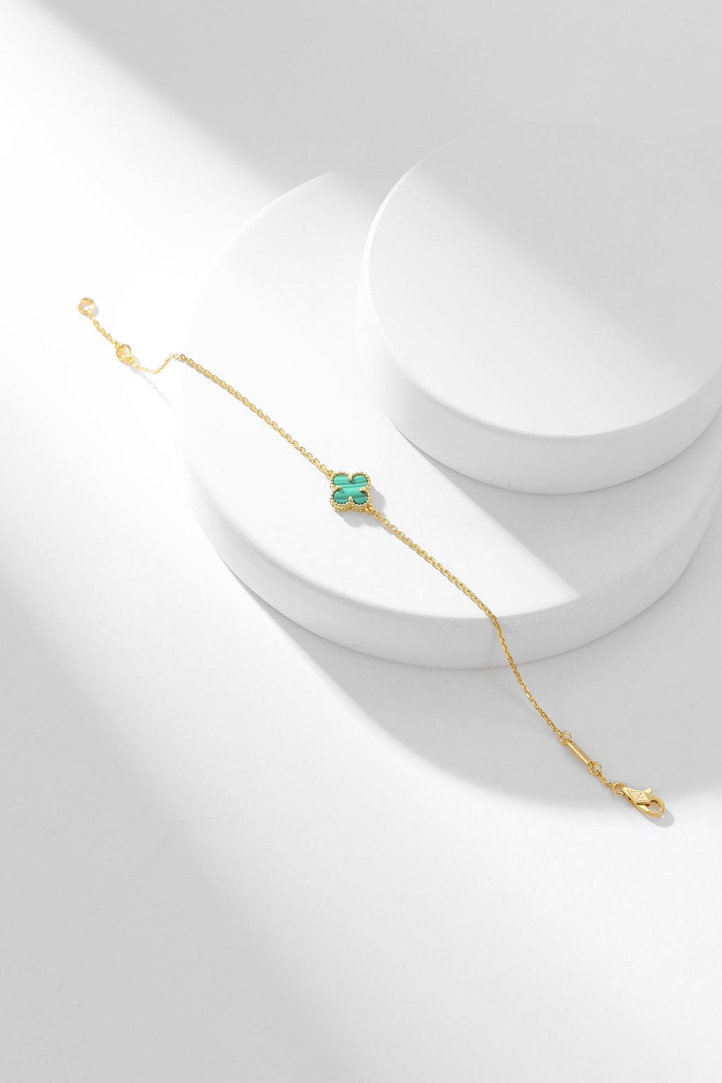 [Elowen jewels ]KLEEBLATT-ARMBAND MALACHIT 1 MOTIV