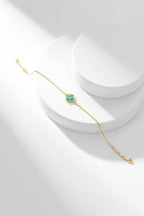 [Elowen jewels ]KLEEBLATT-ARMBAND MALACHIT 1 MOTIV