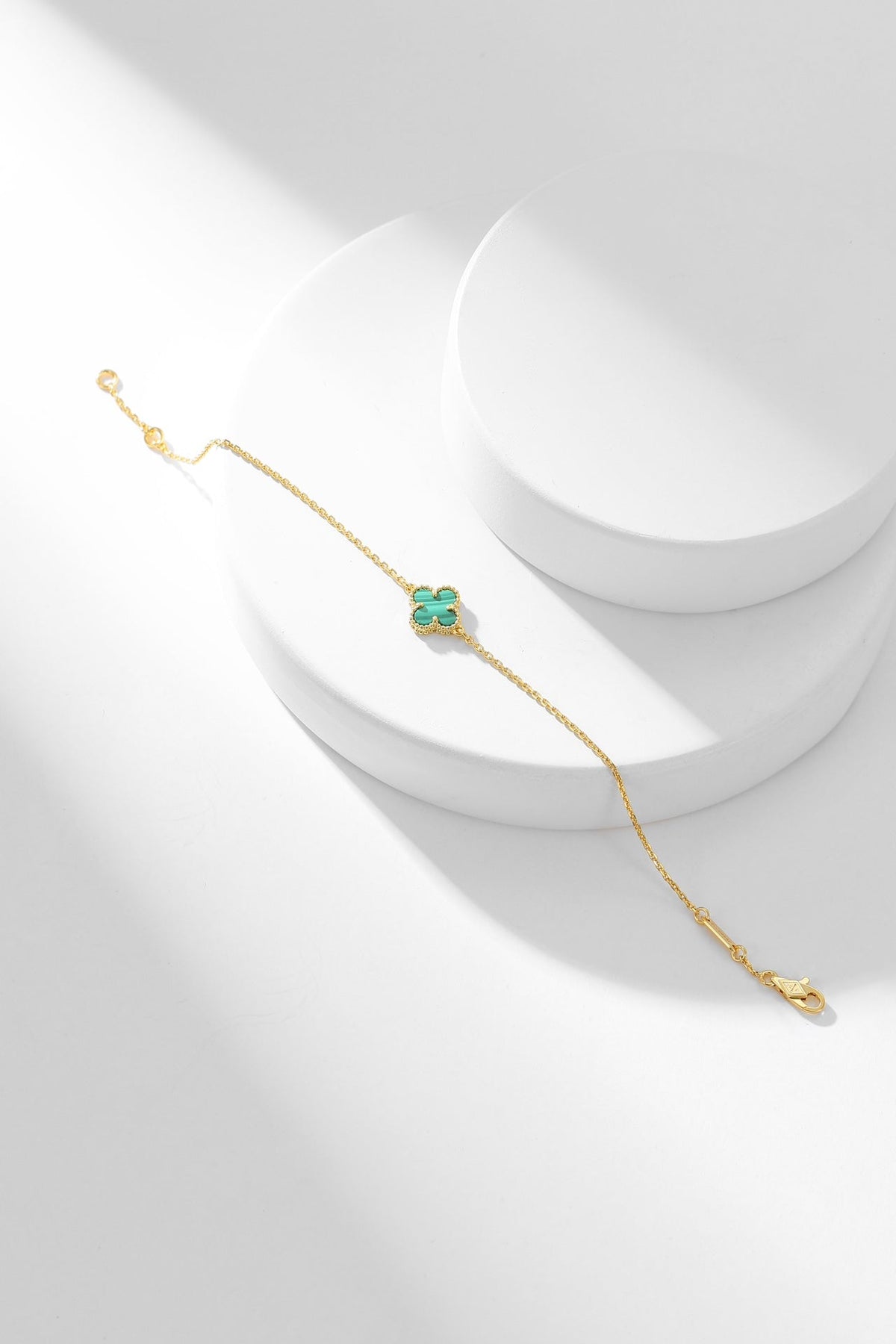 [Elowen jewels ]KLEEBLATT-ARMBAND MALACHIT 1 MOTIV