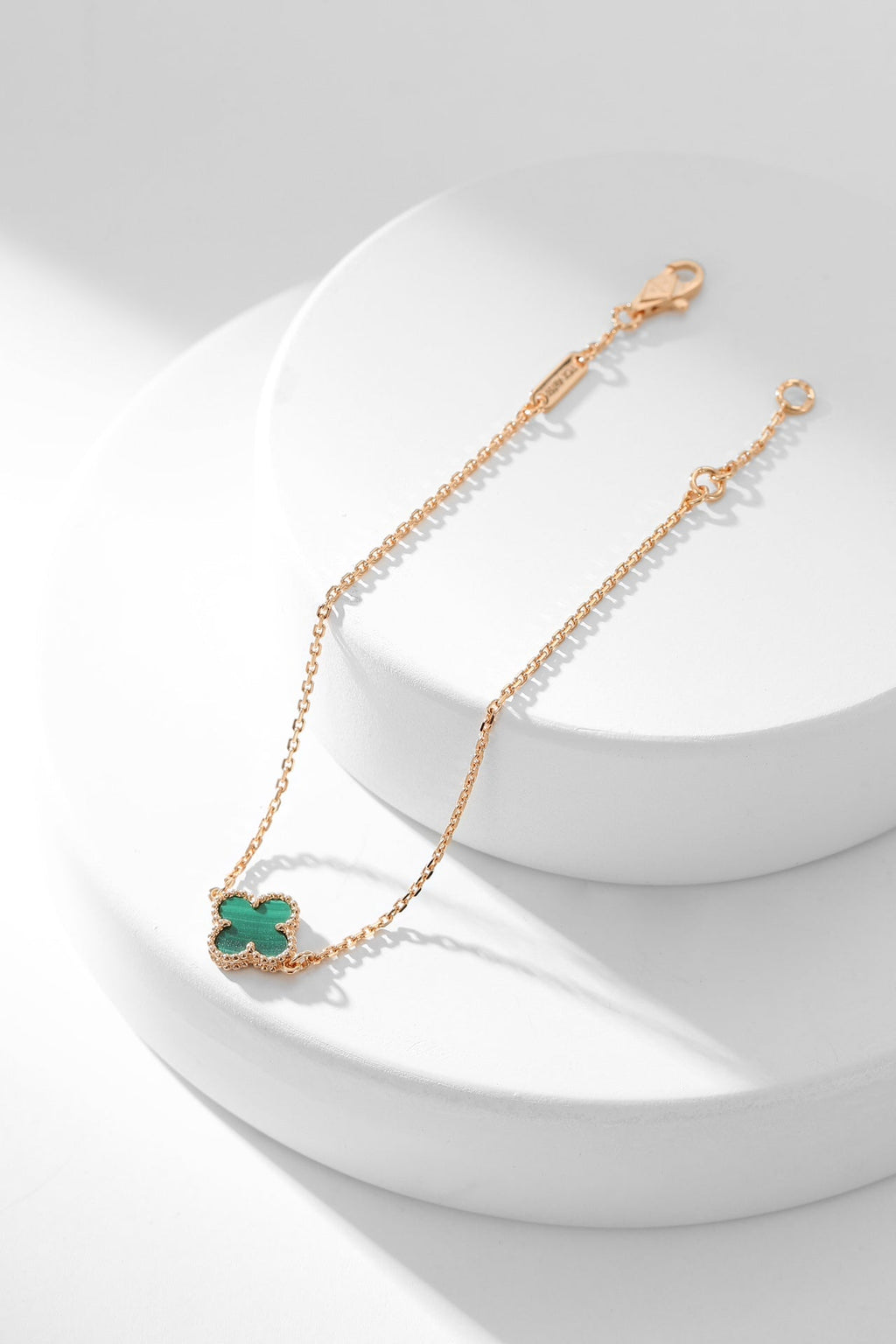 [Elowen jewels ]KLEEBLATT-ARMBAND MALACHIT 1 MOTIV