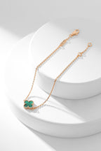 [Elowen jewels ]KLEEBLATT-ARMBAND MALACHIT 1 MOTIV