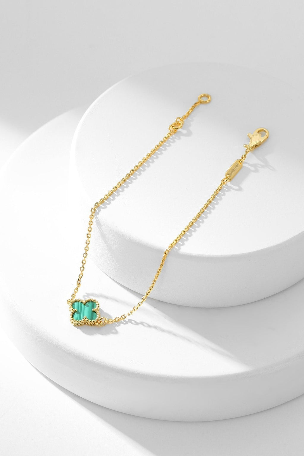 [Elowen jewels ]KLEEBLATT-ARMBAND MALACHIT 1 MOTIV