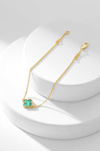 [Elowen jewels ]KLEEBLATT-ARMBAND MALACHIT 1 MOTIV