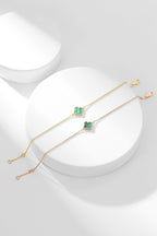 [Elowen jewels ]KLEEBLATT-ARMBAND MALACHIT 1 MOTIV